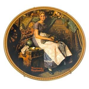 Norman Rockwell's Woman "Dreaming In The Attic" Limited Edition Plate By Knowles
